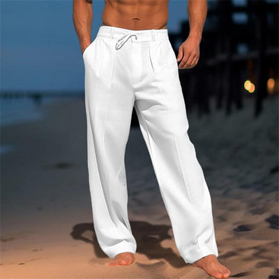 Bartram® | Men's Linen Solid Color Vacation Basic Beach Pants 61164046X