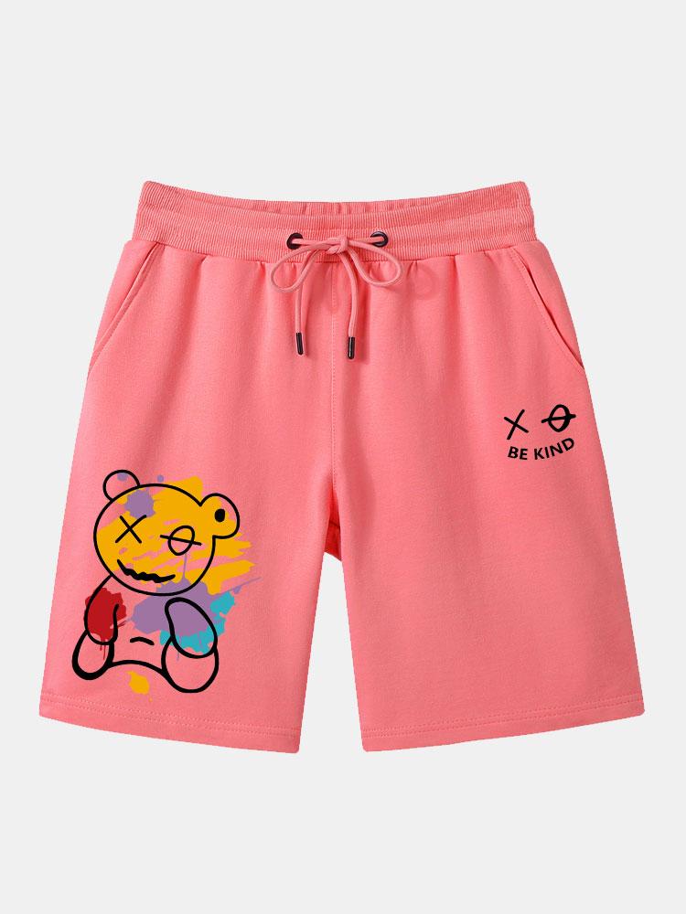 Badawy® | Graffiti Bear Print Man Mid Length Shorts