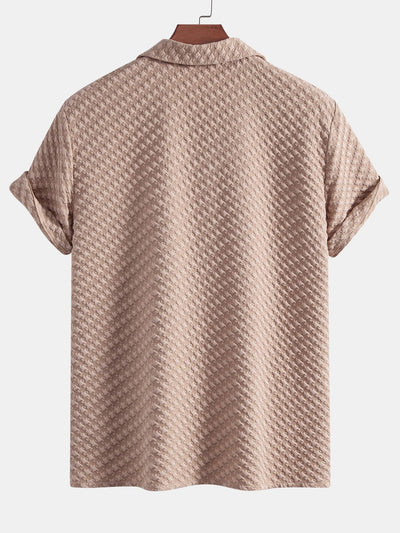 Aethelred® | Houndstooth Jacquard Cuban Shirt & Straight Leg Linen Pants