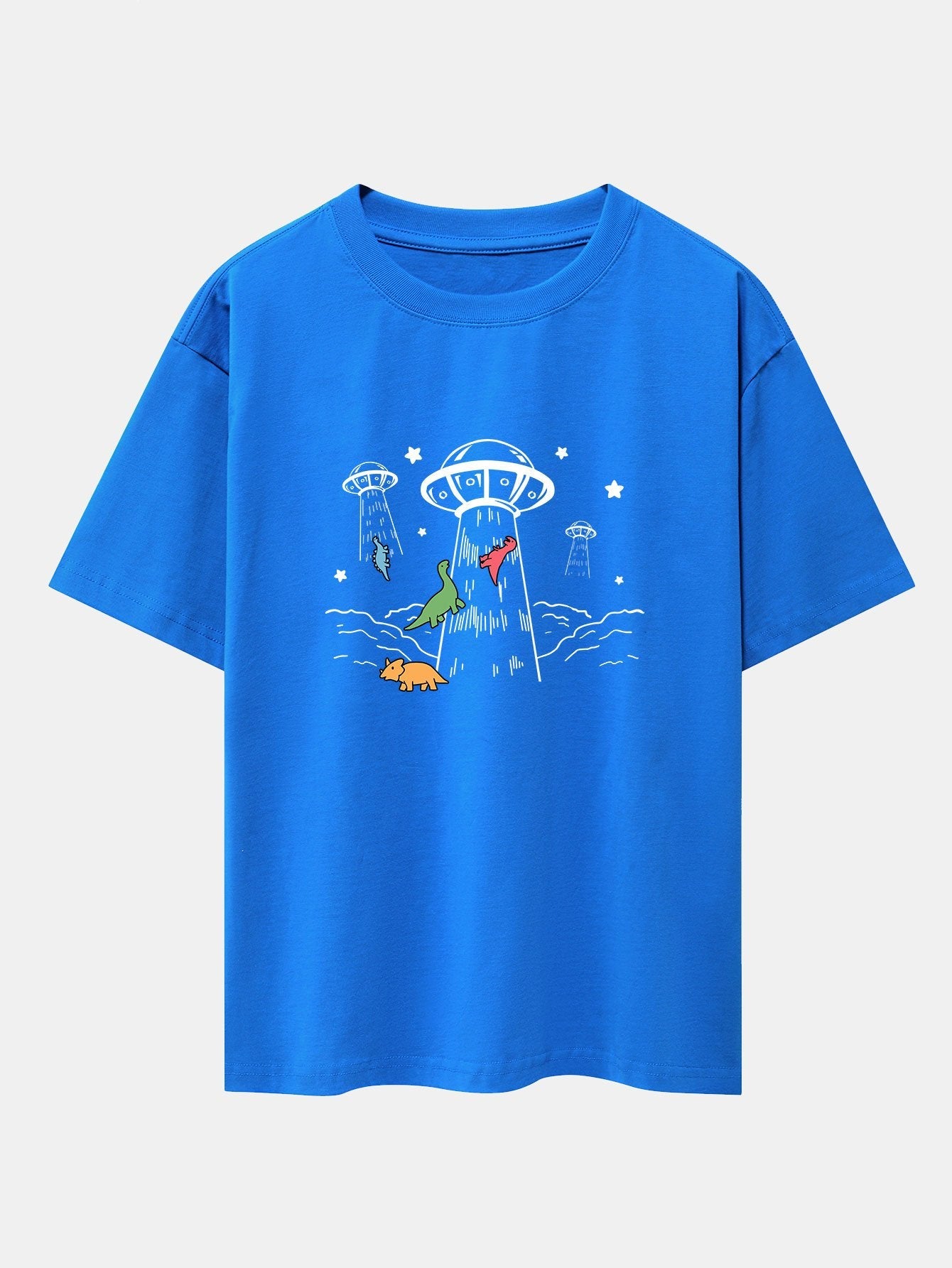 Xavier® | Ufo Take Away Dinosaurs Print Drop Shoulder Oversize T-Shirt