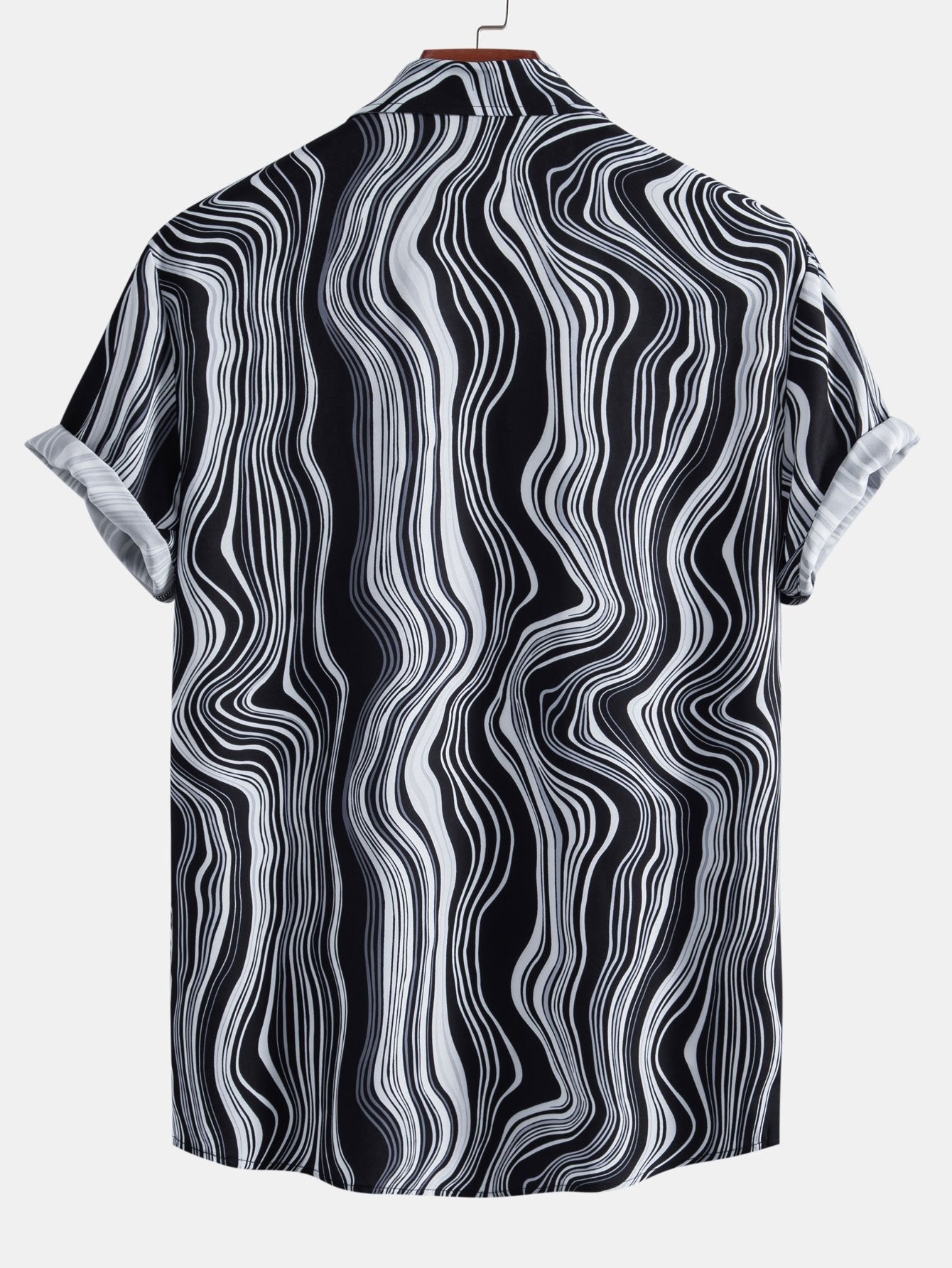 Armelin® | Marble Texture Print Button Up Shirt