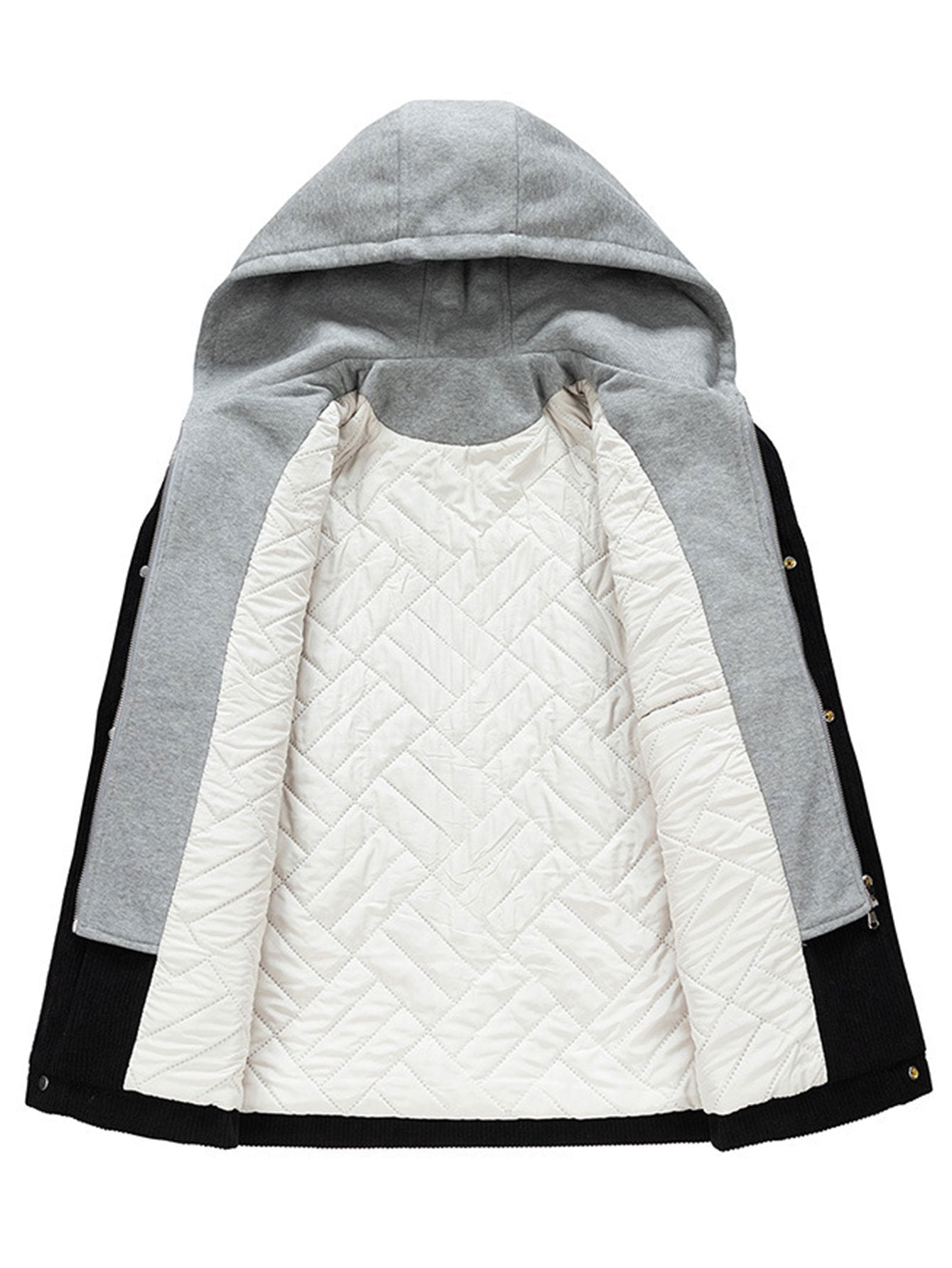 Jes��s | Quilted Lined Corduroy Hooded Coat