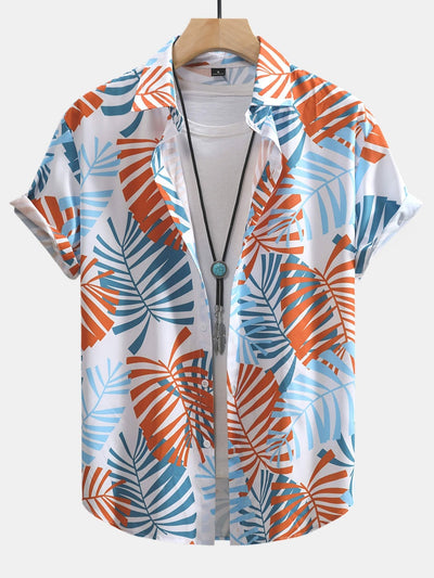 Vicente® | Leaf Print Button Up Shirt
