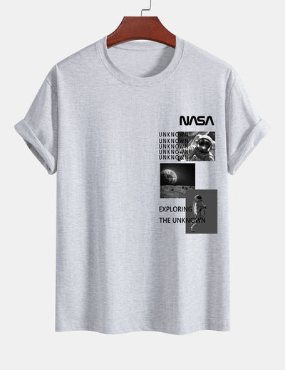 Ulpiano® | Nasa Moon Landing Print Cotton T-Shirt