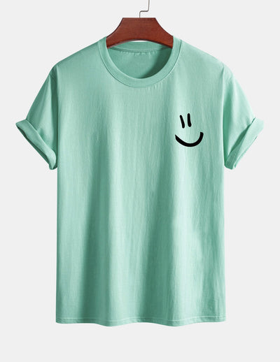 Ernest® | Regular Fit Smiley Face Print Cotton T-Shirt