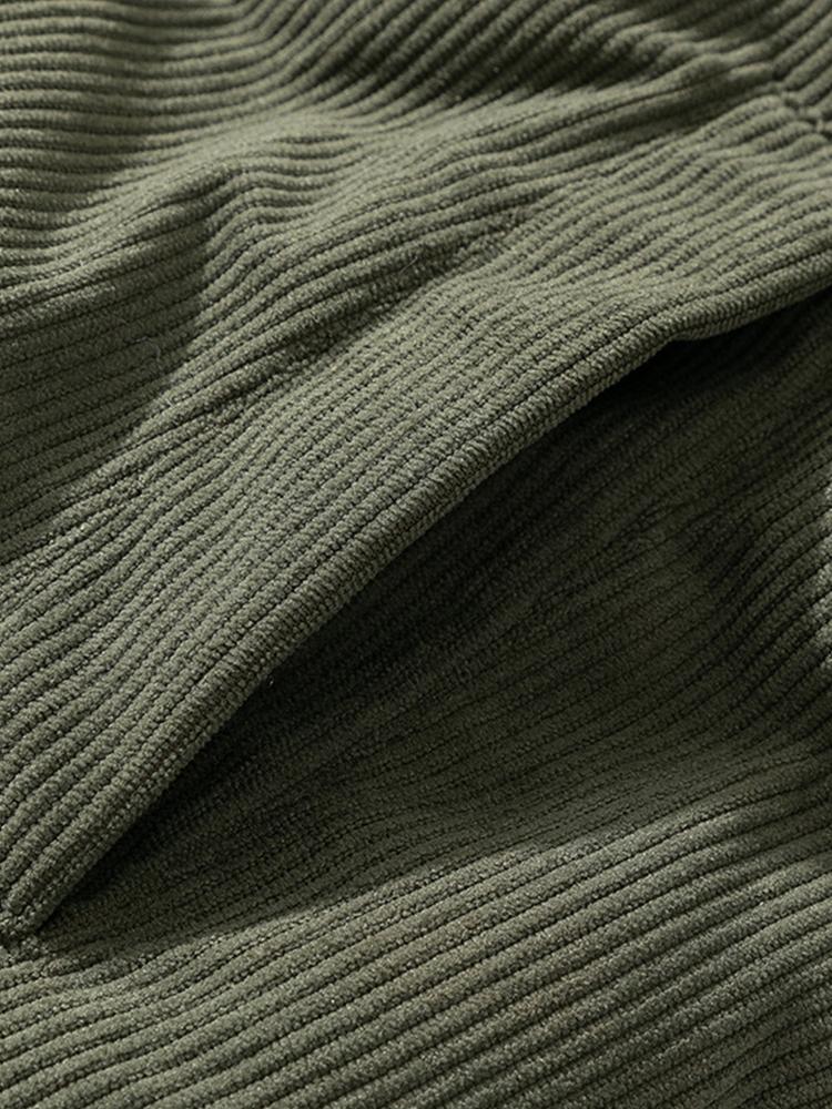 Cyrus | Funnel Neck Corduroy Puffer Coat