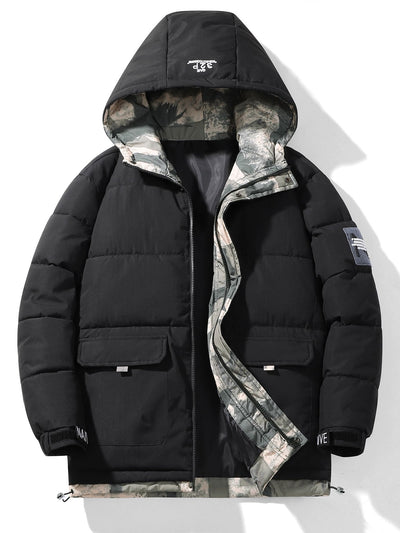 Storm | Camouflage Lined Pockets Hooded Puffer Coat