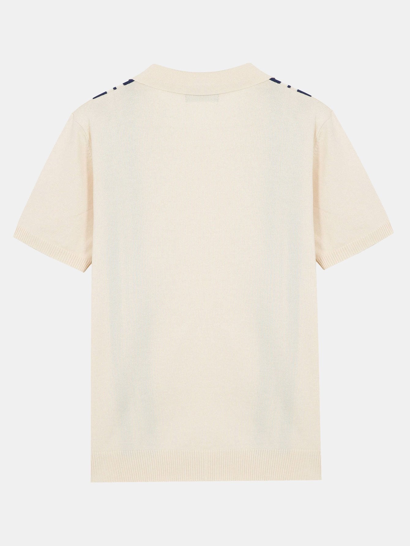 Kai | Striped Johnny Collar Sweater Polo