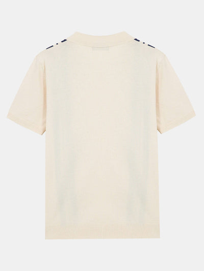 Kai | Striped Johnny Collar Sweater Polo