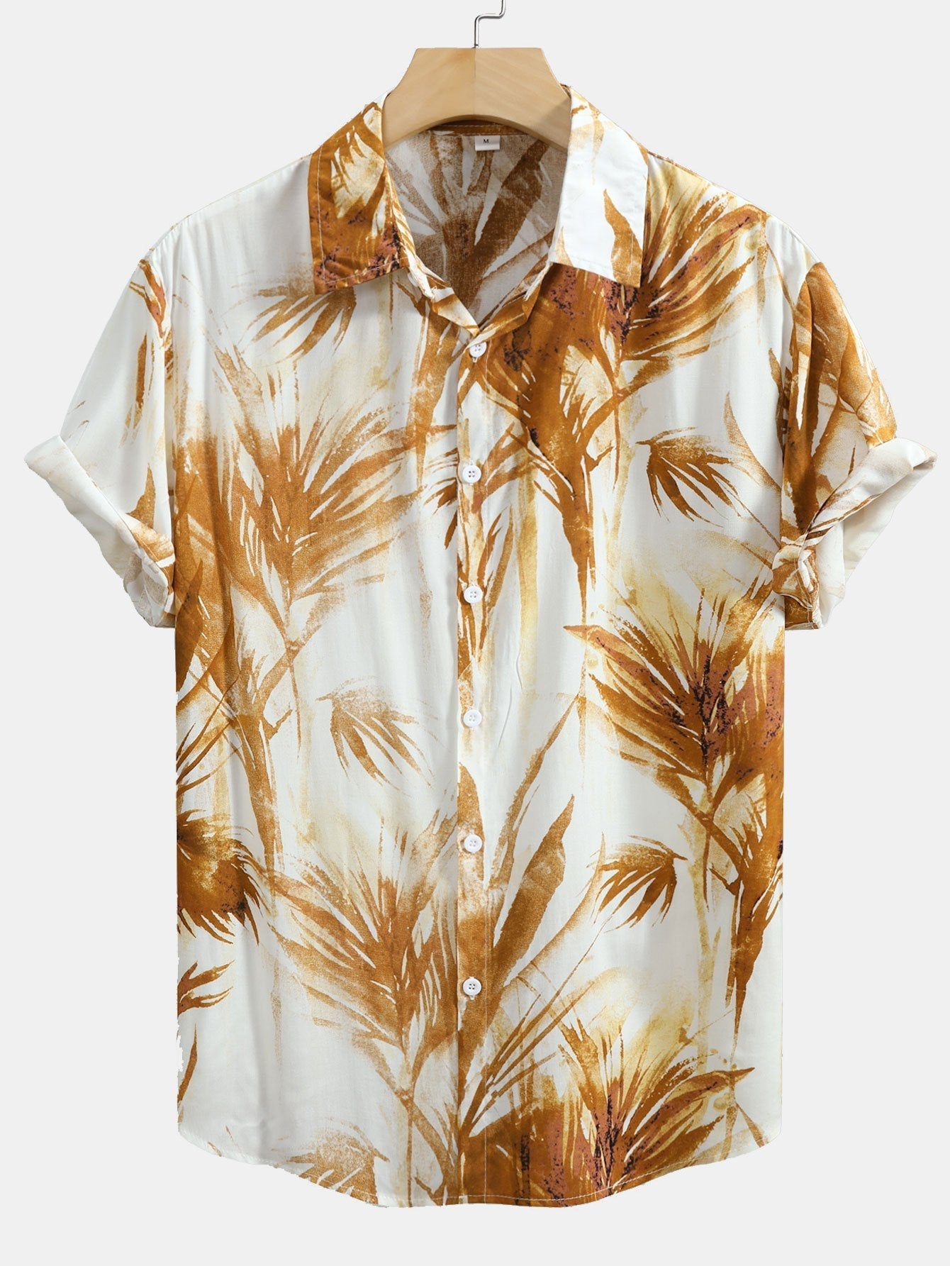 Argenio® | Leaf Print Button Up Shirt