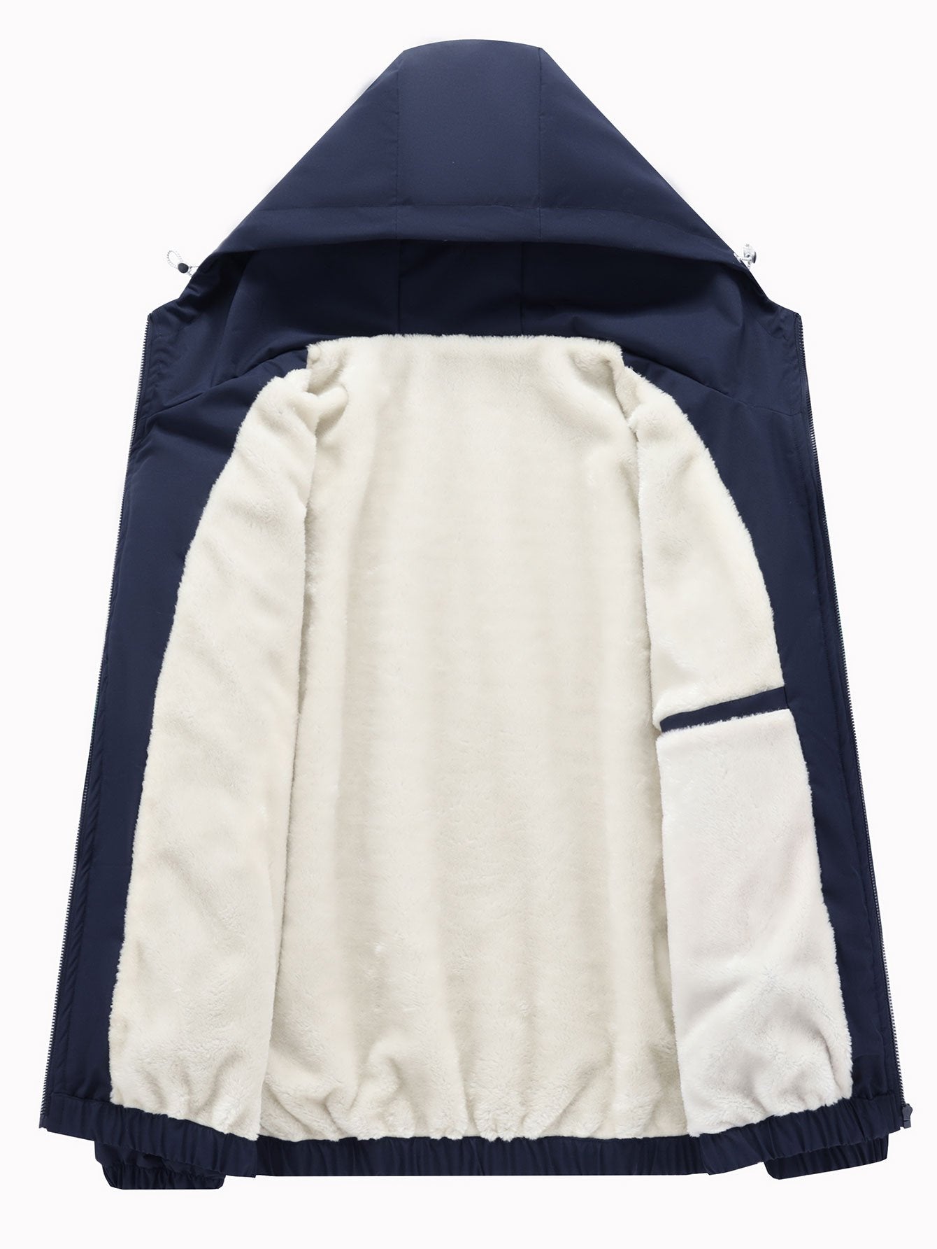 Fernando | Teddy Fleece Lined Color Block Hooded Windbreaker