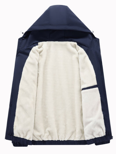 Fernando | Teddy Fleece Lined Color Block Hooded Windbreaker
