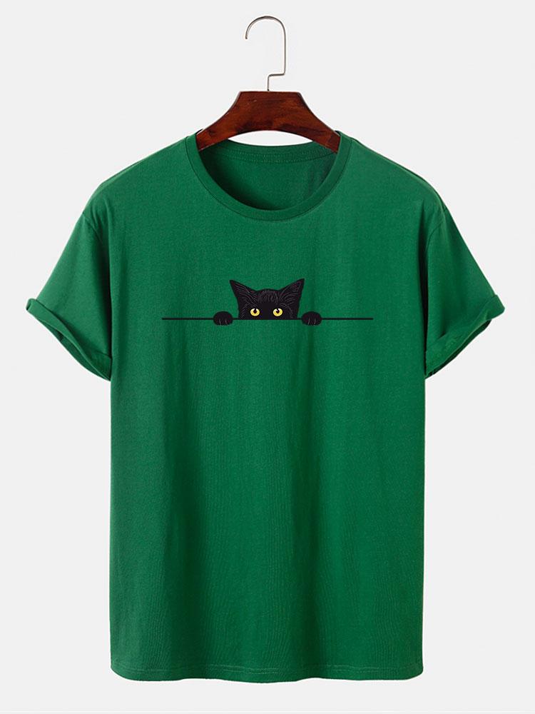 Zenón® | Black Cat Print T-Shirt