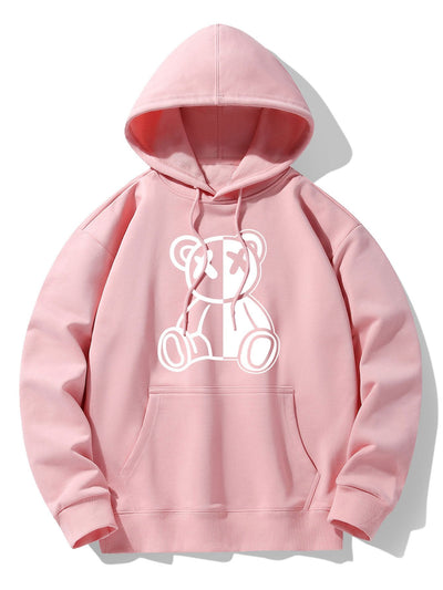 Vicente | Bear Print Drop Shoulder Relaxed Hoodie