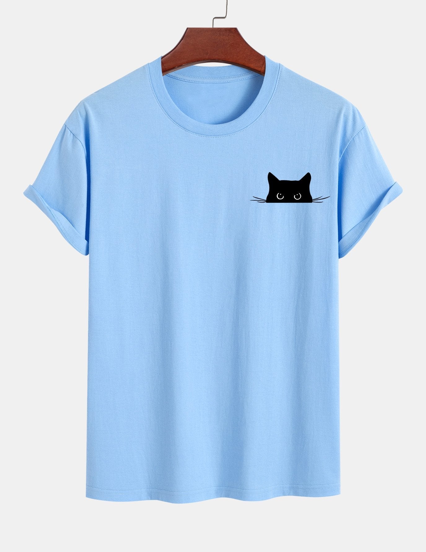 Ariel® | Black Cat Print Cotton T-Shirt