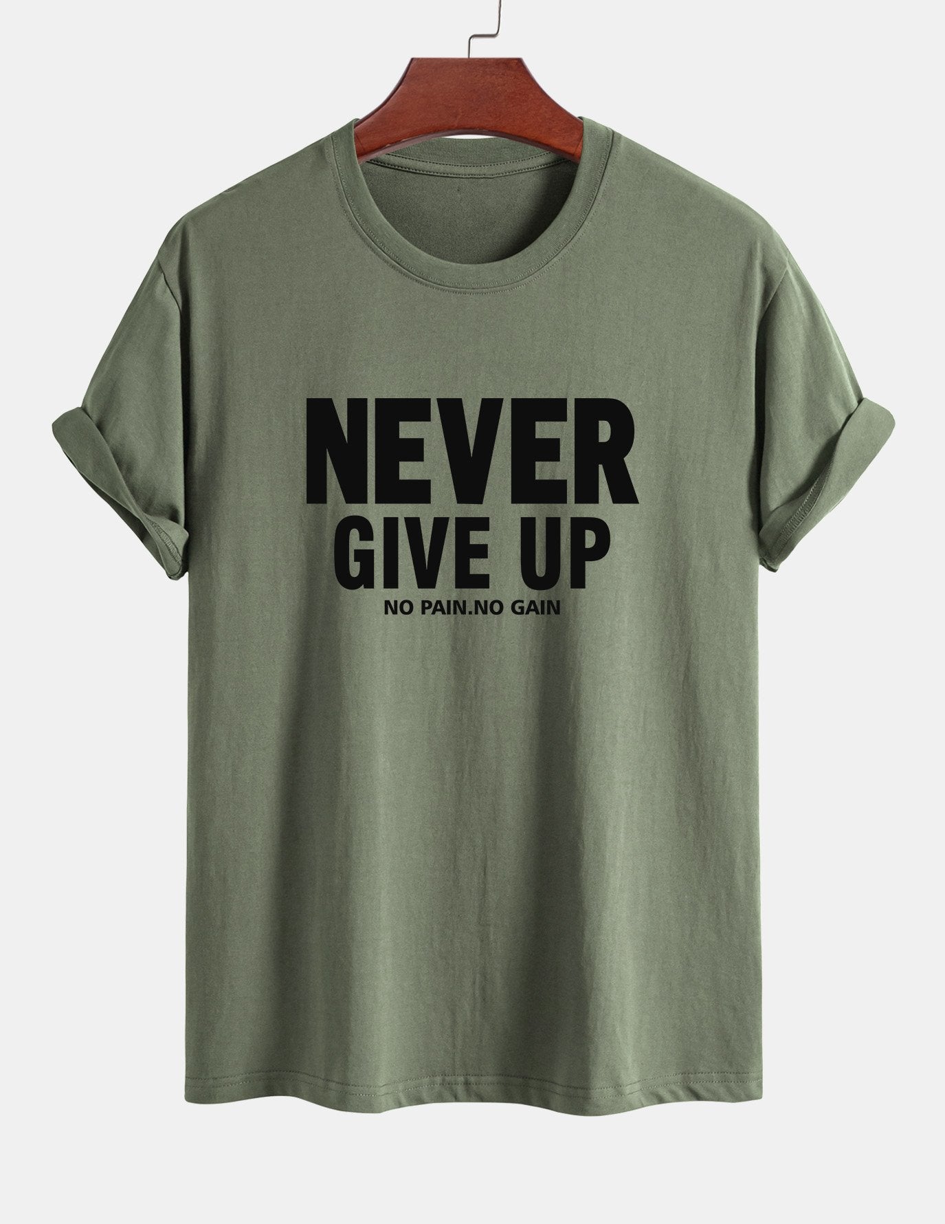 Ubaldo® | Never Give Up Print Cotton T-Shirt