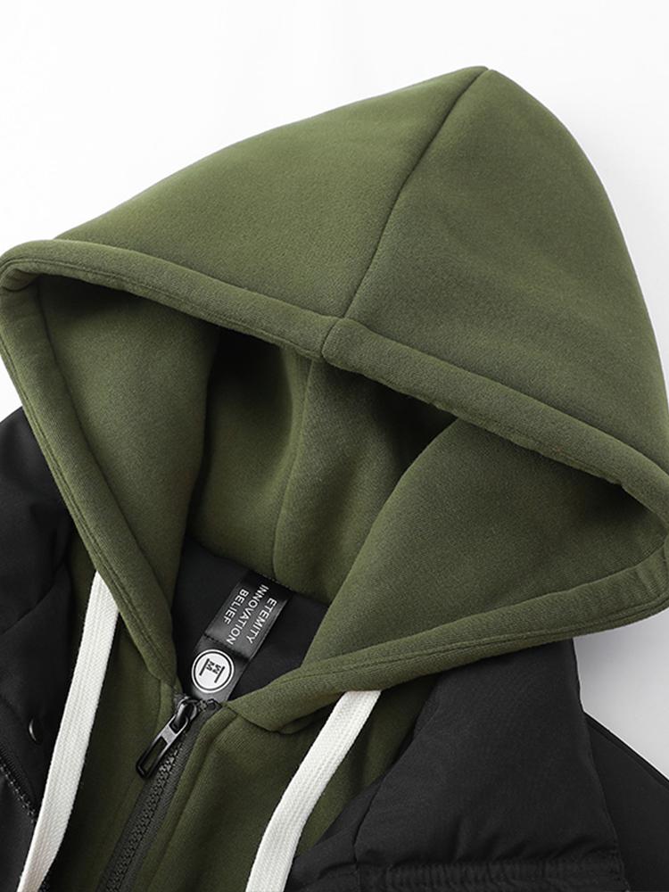Caspian | Contrast Zip Up Hooded Puffer Coat