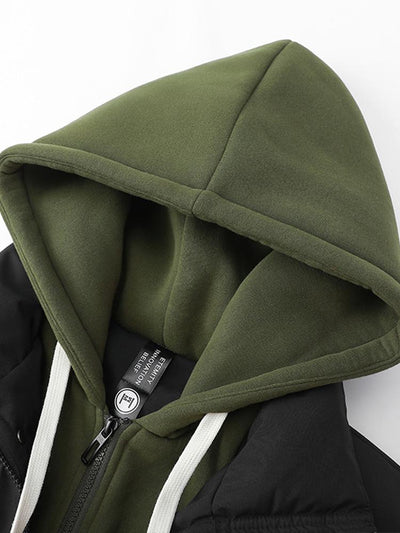 Caspian | Contrast Zip Up Hooded Puffer Coat