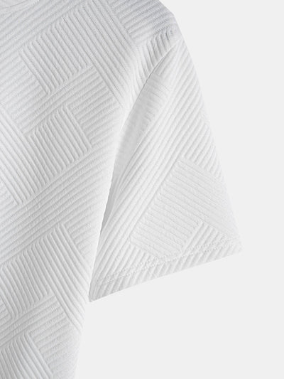 Zacarías® | Short Sleeve Stripe Jacquard Arc Hem T-Shirt