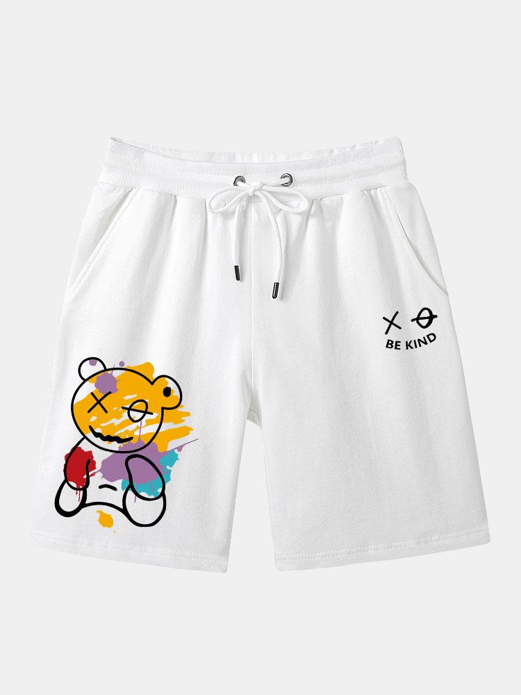 Guarionex® | Graffiti Bear Print Man Mid Length Shorts