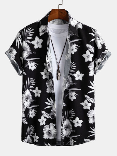 Julian® | Tropical Floral Print Button Up Shirt