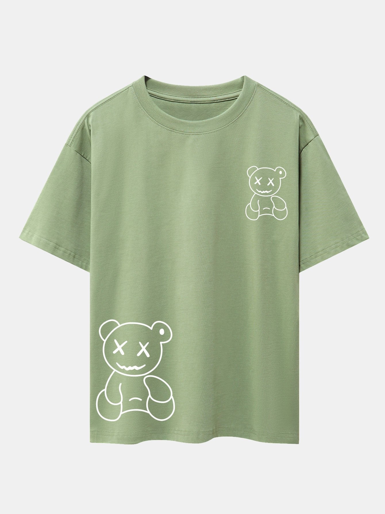 Adolfo® | Bear line Print Drop Shoulder Oversize T-Shirt