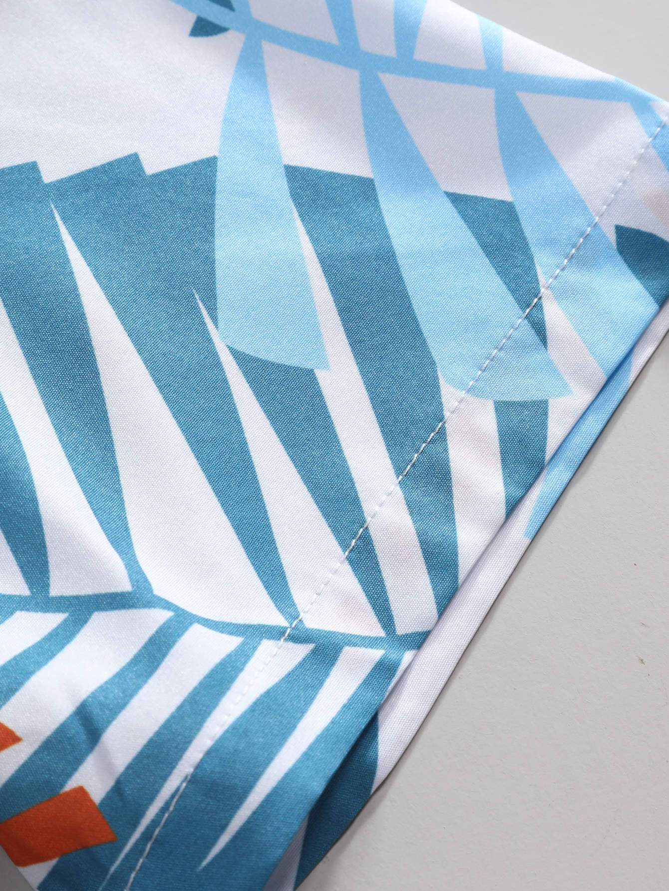 Almon® | Leaf Print Button Up Shirt