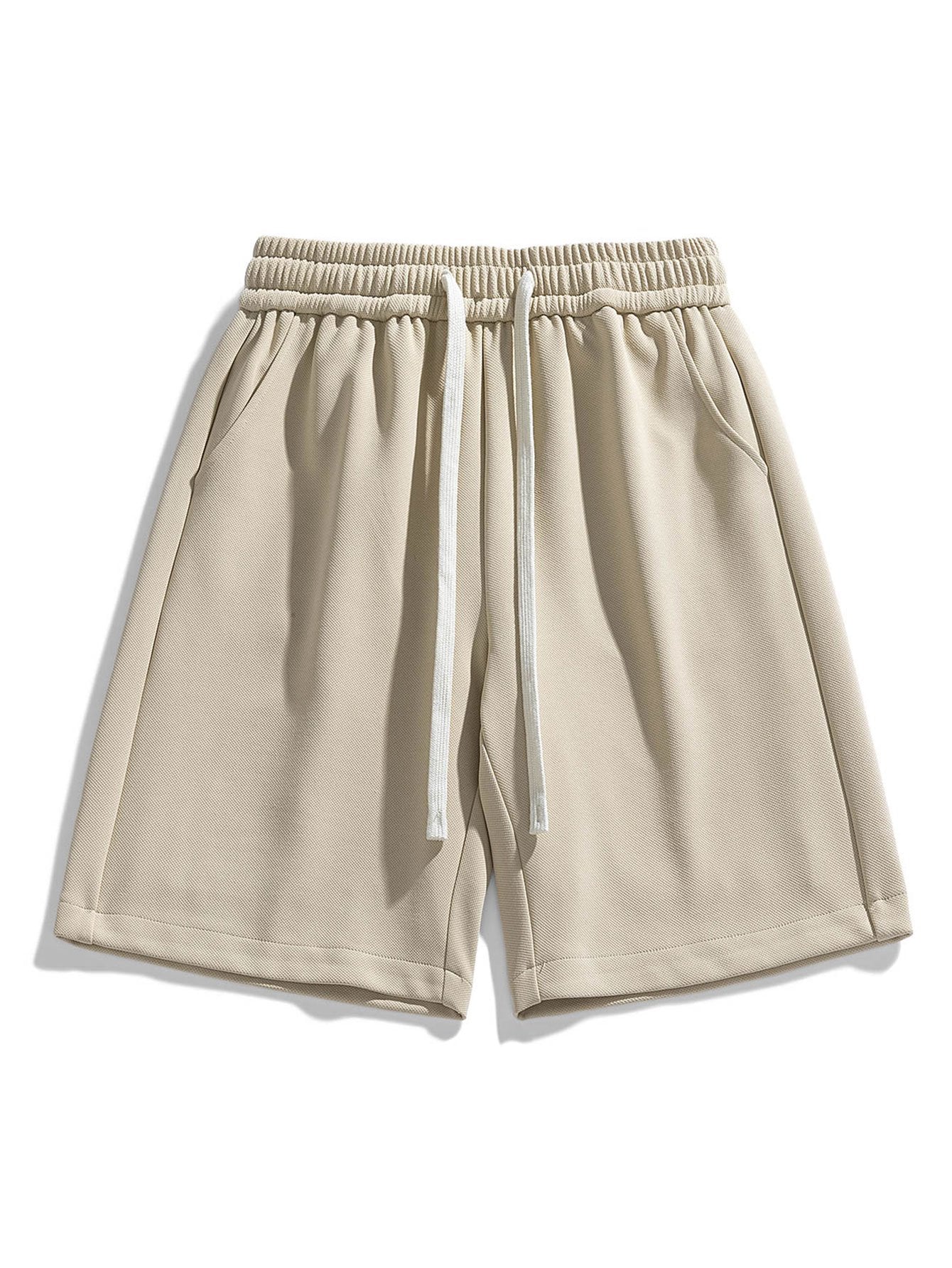 Badri® | Basic Textured Drawstring Shorts
