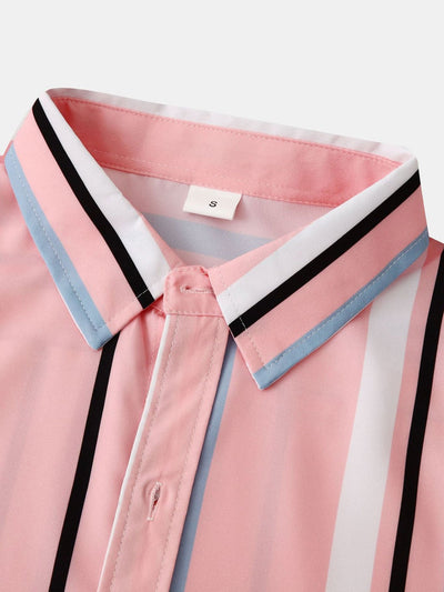 Ambrocio® | Stripe Print Button Up Shirt