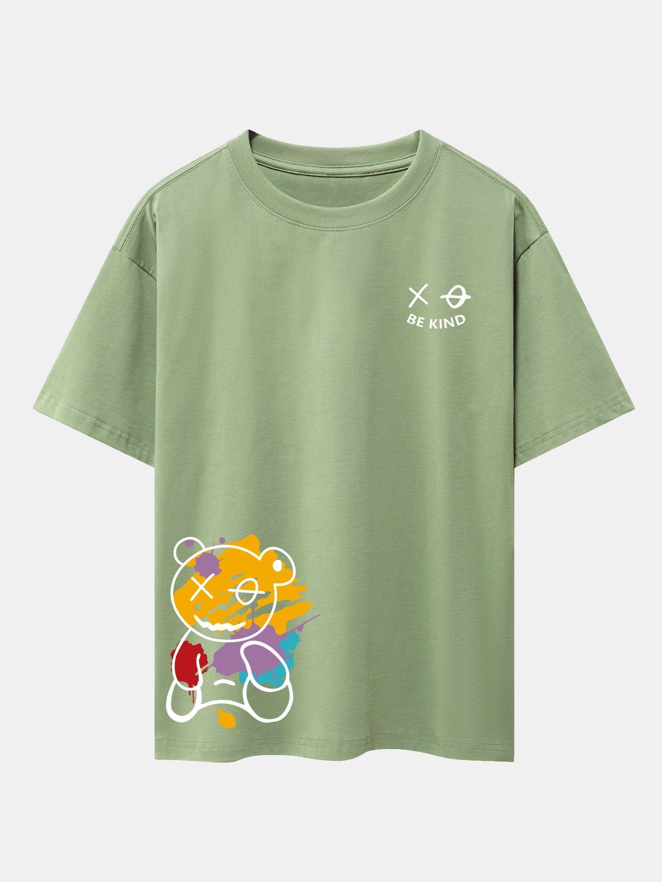 Thomas® | Graffiti Bear Print Drop Shoulder Oversize T-Shirt