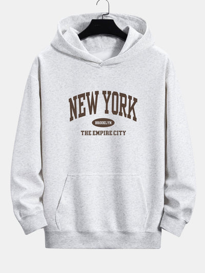 Arthur | New York Slogan Print Relax Fit Hoodie