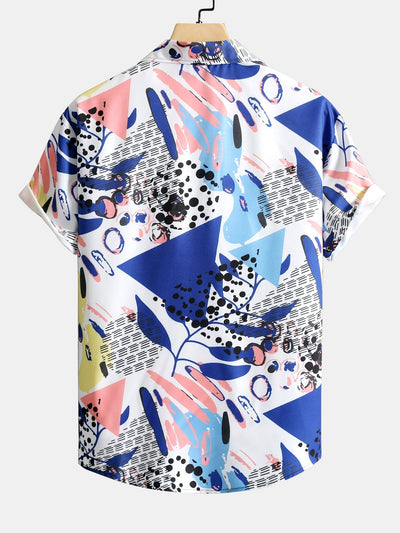 Aronn® | Geometric Leaf Print Button Up Shirt
