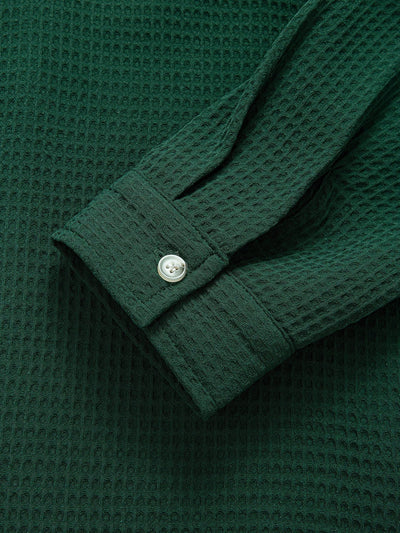 Alcidas® | Long Sleeve Waffle Cuban Collar Shirt