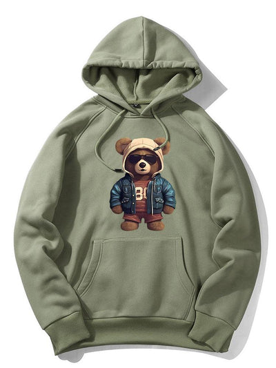 Benedict | Bear In Leather Jacket Print Hoodie