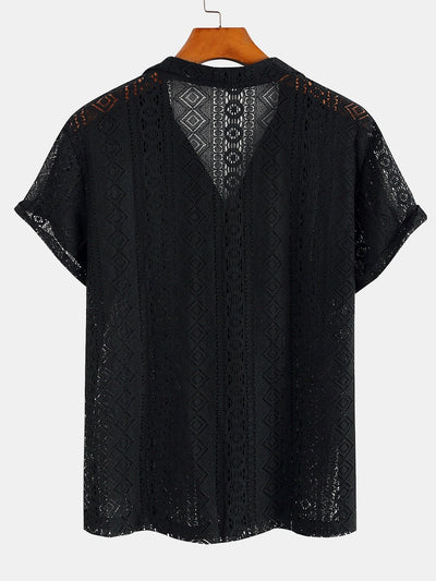 Josiah® | Cuban Shirt With Geometric Texture