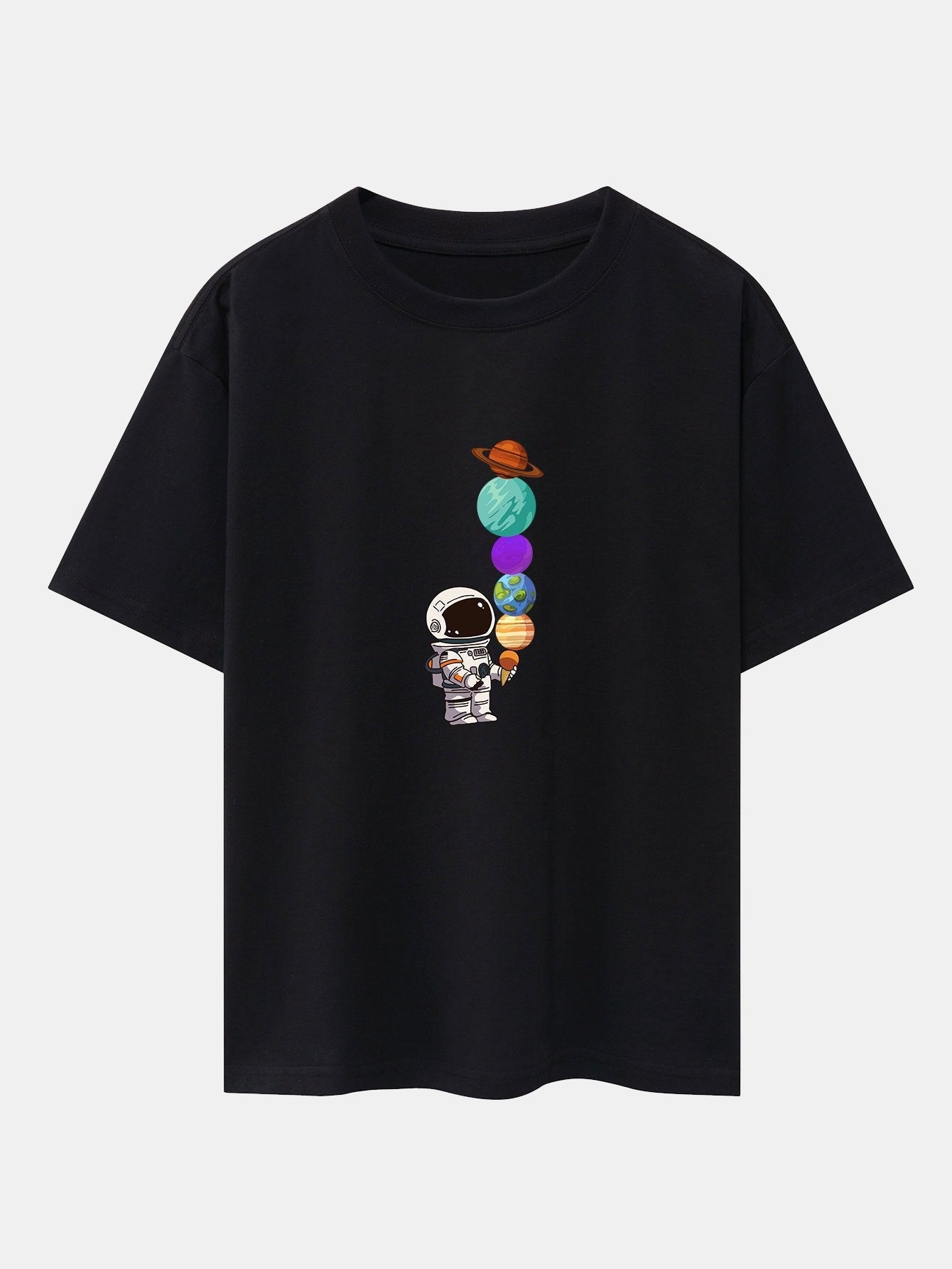 Atilano® | Planet Astronaut Print Drop Shoulder Oversize T-Shirt