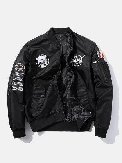 Hunter | Reversible NASA Embroidered Patch Bomber Jacket