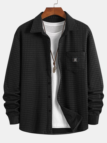 Arturo® | Waffle Button Up Shirt & Drawstring Corduroy Cargo Jogger Pants