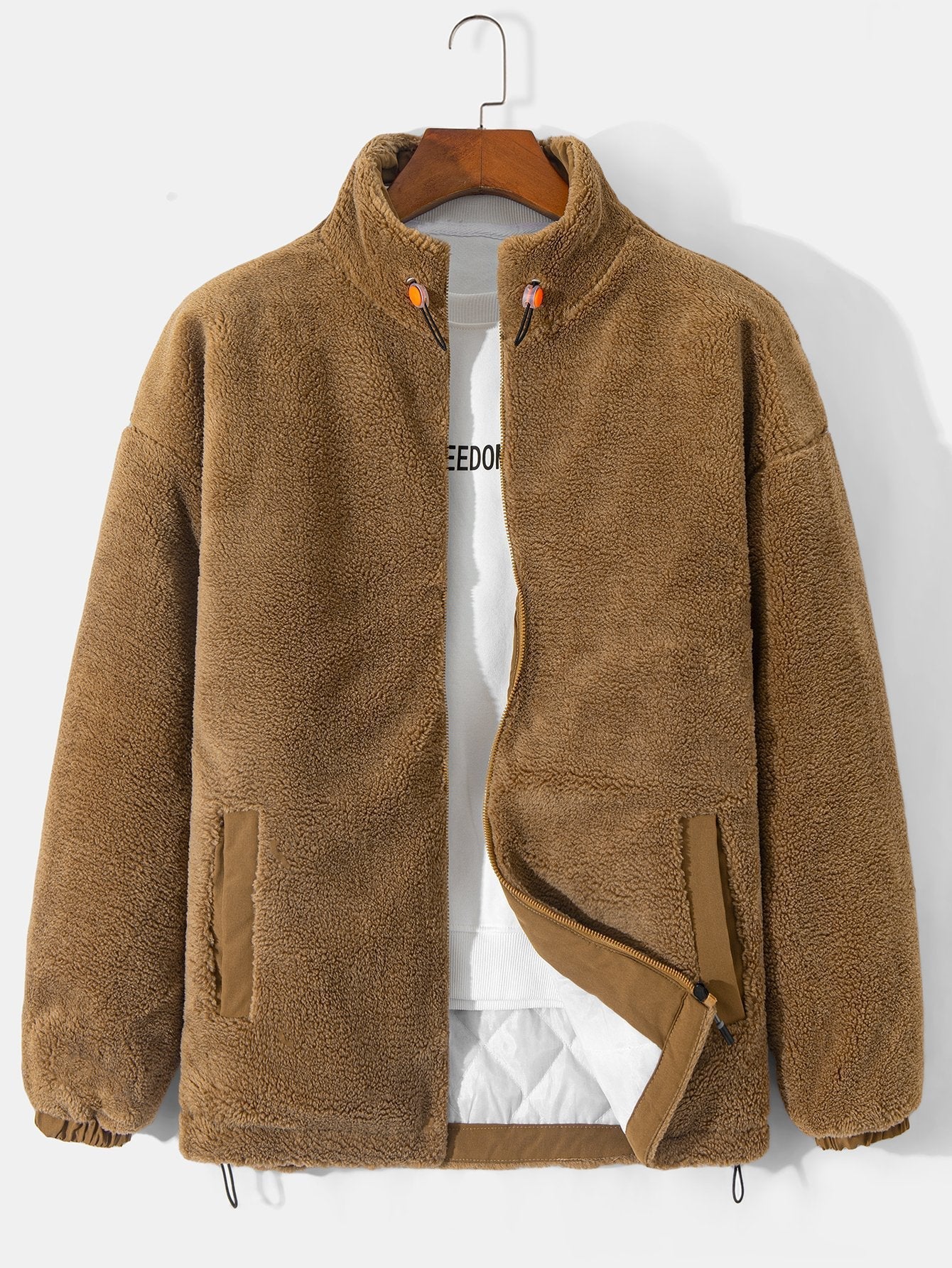 Marcelo | Quilted Lined Teddy Fleece Zip Up Coat