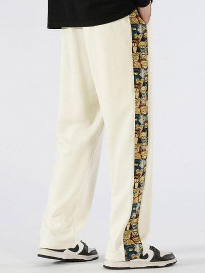 Adalberto® | Bear Print Patchwork Straight Leg Pants