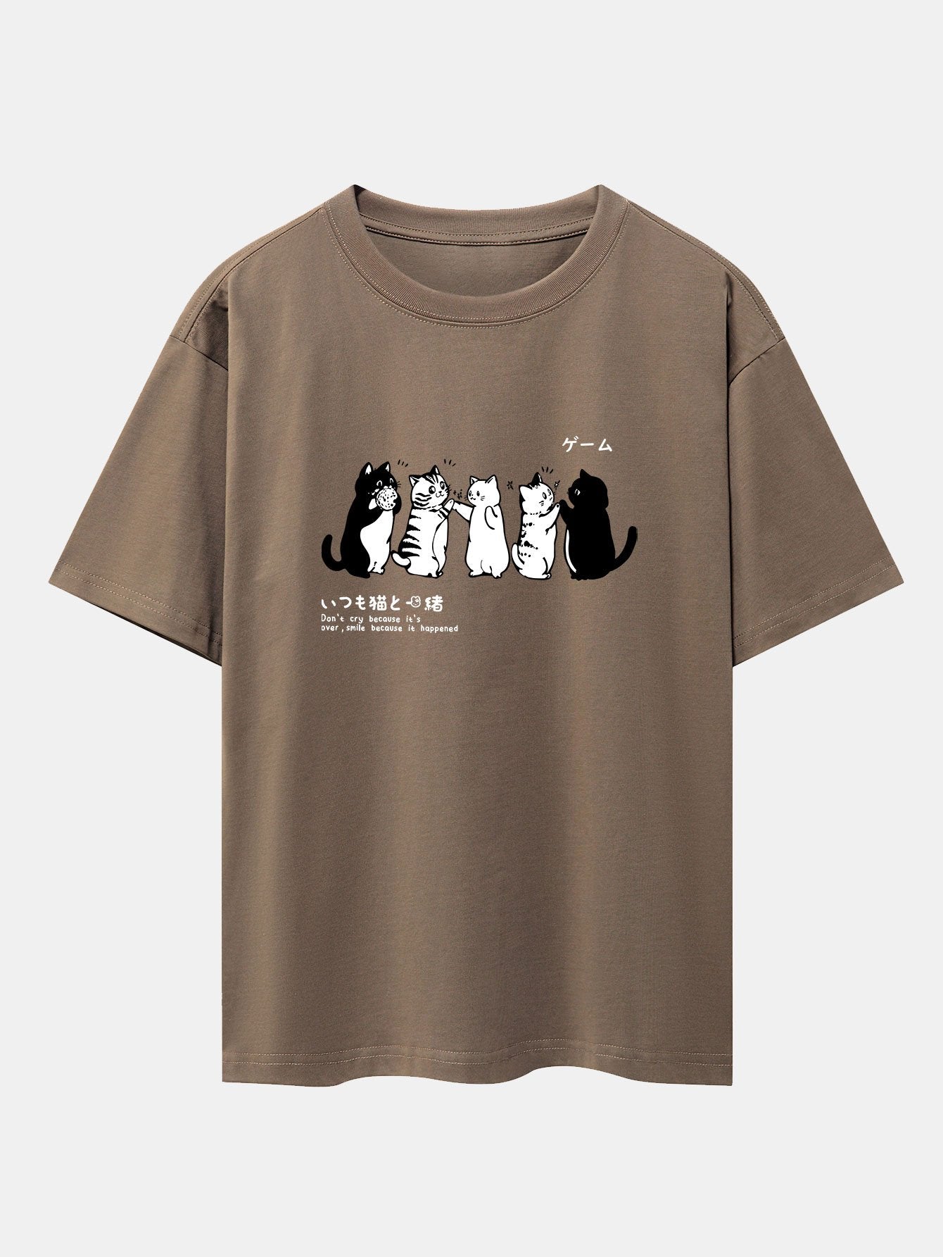 Ananías® | Friend Cat Print Drop Shoulder Oversize T-Shirt