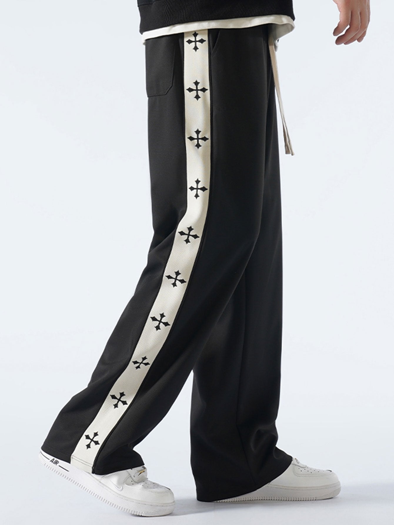 Bach® | Relax Fit Cross Side Stripe Straight Leg Pants
