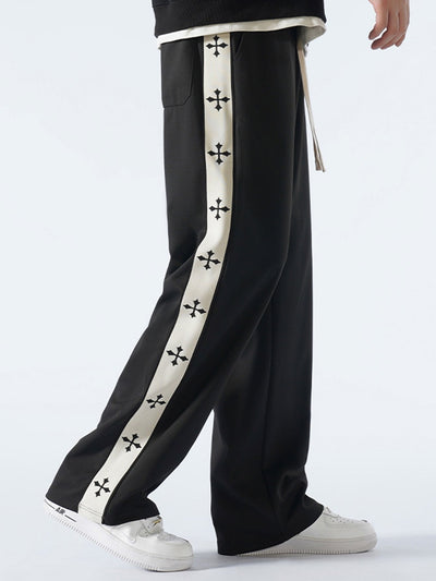 Bach® | Relax Fit Cross Side Stripe Straight Leg Pants