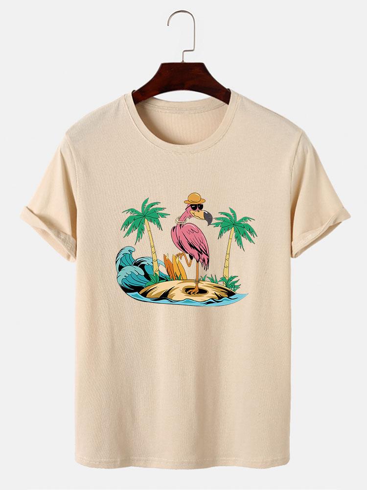 Brad® | Flamingo On Vacation Print T-Shirt