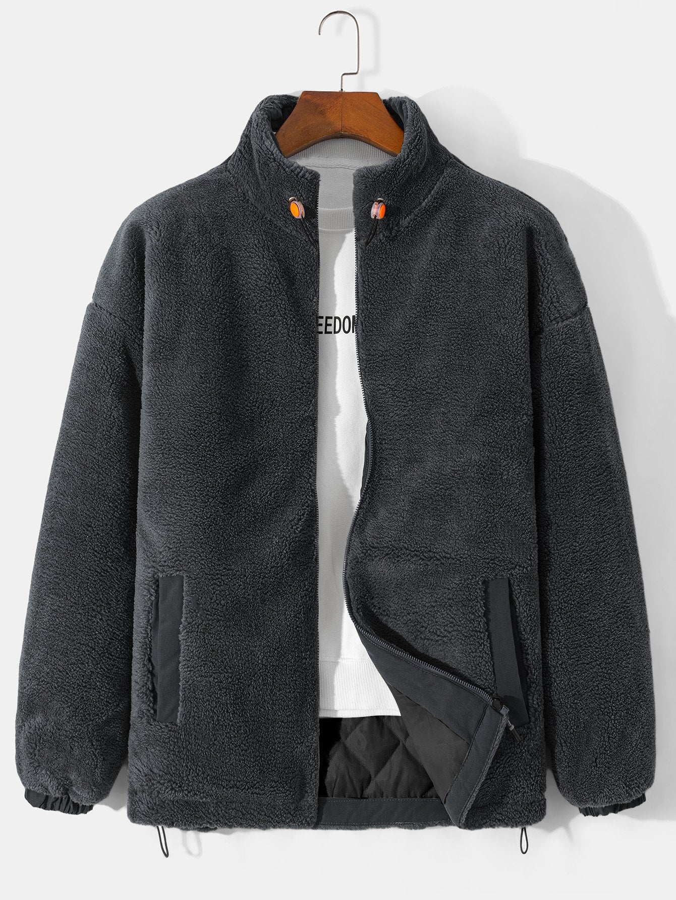 Marcelo | Quilted Lined Teddy Fleece Zip Up Coat