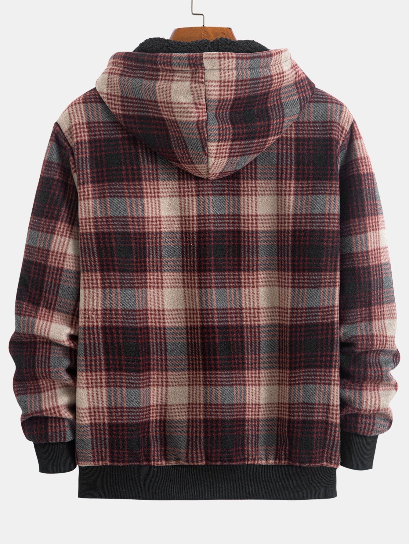 Albert | Teddy Fleece Lined Flannel Plaid Hoodie