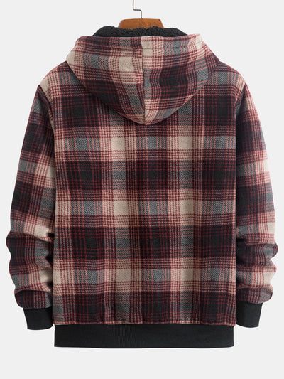 Albert | Teddy Fleece Lined Flannel Plaid Hoodie