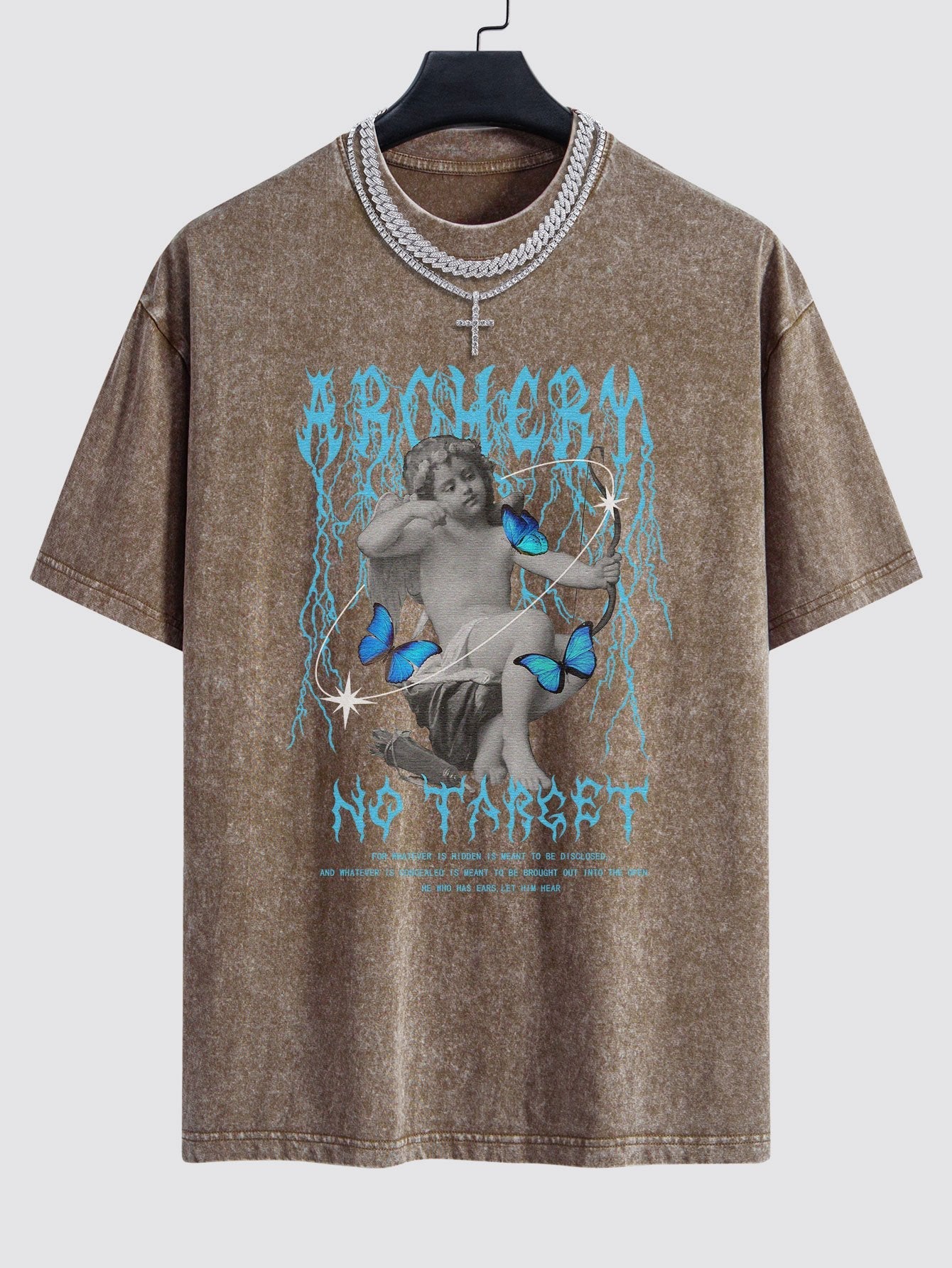 Isaac® | Character Slogan Print Washed Drop Shoulder Oversize T-Shirt