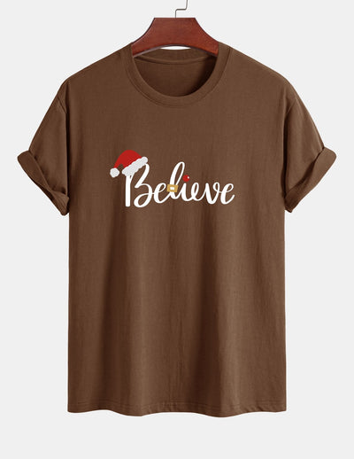 Aitor® | Christmas Believe Print Cotton T-Shirt