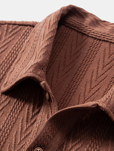 Bruno® | Knitted Geometric Jacquard Polo Shirt